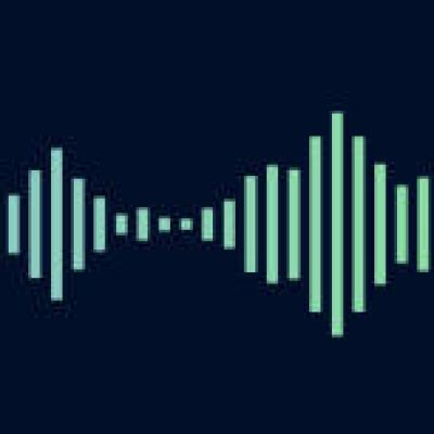 Blue and green sound waves as isolated on black background. Vector Illustration